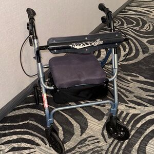 MAKE OFFER! Blue Rollator Walker Padded Seat Free Spirit Ergo Plus mobility